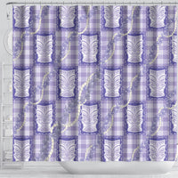 Aloha Hawaii Tiki Palaka Motifs Shower Curtain Honohono Lei Purple Elegant Vibes LT14 - Polynesian Pride