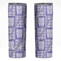 Aloha Hawaii Tiki Palaka Motifs Skinny Tumbler Honohono Lei Purple Elegant Vibes LT14 Purple - Polynesian Pride