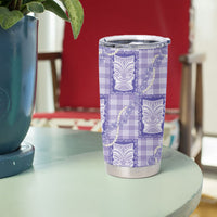 Aloha Hawaii Tiki Palaka Motifs Tumbler Cup Honohono Lei Purple Elegant Vibes