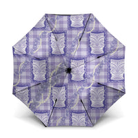 Aloha Hawaii Tiki Palaka Motifs Umbrella Honohono Lei Purple Elegant Vibes LT14 One Size Folded 11.42 inch Opened Diameter 37.4 inch Purple - Polynesian Pride
