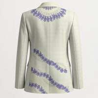 Hawaii Honohono Palaka Motifs Blazer Hawaiian Orchid Lei