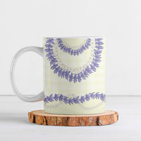 Hawaii Honohono Palaka Motifs Ceramic Mug Hawaiian Orchid Lei