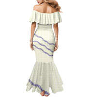 Hawaii Honohono Palaka Motifs Family Matching Mermaid Dress and Hawaiian Shirt Hawaiian Orchid Lei LT14 - Polynesian Pride