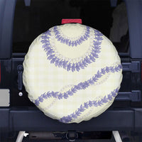 Hawaii Honohono Palaka Motifs Spare Tire Cover Hawaiian Orchid Lei LT14 No hole Cream - Polynesian Pride