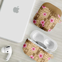 Beige Hawaii Hibiscus With Tropical Flowers Motifs AirPods Case - Polynesian Pride
