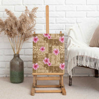 Beige Hawaii Hibiscus With Tropical Flowers Motifs Canvas Wall Art LT14 - Polynesian Pride