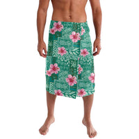 Cyan Hawaii Hibiscus With Tropical Flowers Motifs Lavalava - Polynesian Pride