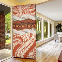 Aloha Hawaii Mikioi Lei Door Cover Beige Tropical Flower Pattern - Polynesian Pride