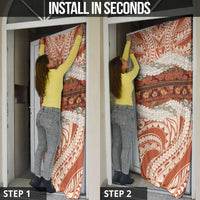 Aloha Hawaii Mikioi Lei Door Cover Beige Tropical Flower Pattern - Polynesian Pride