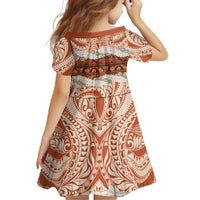 Aloha Hawaii Mikioi Lei Family Matching Long Sleeve Bodycon Dress and Hawaiian Shirt Beige Tropical Flower Pattern - Polynesian Pride