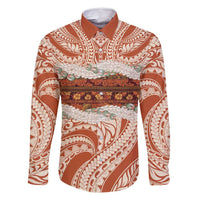Aloha Hawaii Mikioi Lei Family Matching Mermaid Dress and Hawaiian Shirt Beige Tropical Flower Pattern - Polynesian Pride