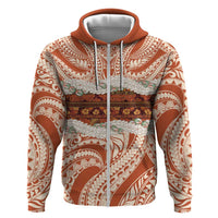 Aloha Hawaii Mikioi Lei Hoodie Beige Tropical Flower Pattern - Polynesian Pride