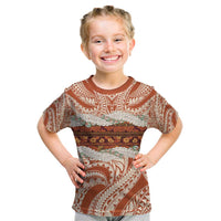 Aloha Hawaii Mikioi Lei Kid T Shirt Beige Tropical Flower Pattern LT14 Beige - Polynesian Pride