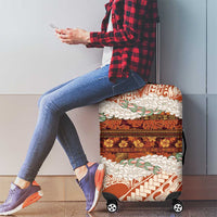 Aloha Hawaii Mikioi Lei Luggage Cover Beige Tropical Flower Pattern - Polynesian Pride