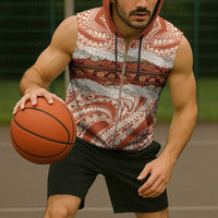 Aloha Hawaii Mikioi Lei Sleeveless Zip Hoodie Beige Tropical Flower Pattern LT14