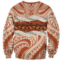 Aloha Hawaii Mikioi Lei Sweatshirt Beige Tropical Flower Pattern LT14 - Polynesian Pride