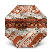 Aloha Hawaii Mikioi Lei Umbrella Beige Tropical Flower Pattern - Polynesian Pride