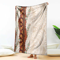 Aloha Hawaii Mikioi Lei Blanket Cattail Red Tropical Flower Pattern - Polynesian Pride