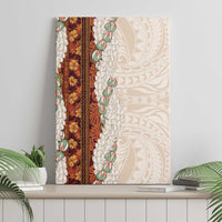 Aloha Hawaii Mikioi Lei Canvas Wall Art Cattail Red Tropical Flower Pattern LT14 - Polynesian Pride