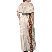 Aloha Hawaii Mikioi Lei Family Matching Off Shoulder Maxi Dress and Hawaiian Shirt Cattail Red Tropical Flower Pattern LT14 - Polynesian Pride
