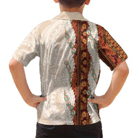 Aloha Hawaii Mikioi Lei Family Matching Puletasi and Hawaiian Shirt Cattail Red Tropical Flower Pattern LT14 - Polynesian Pride