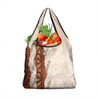 Aloha Hawaii Mikioi Lei Grocery Bag Cattail Red Tropical Flower Pattern LT14 1-pack One Size Cattail Red - Polynesian Pride