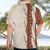 Aloha Hawaii Mikioi Lei Hawaiian Shirt Cattail Red Tropical Flower Pattern - Polynesian Pride