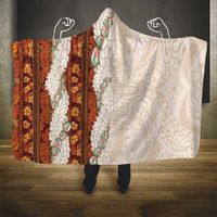 Aloha Hawaii Mikioi Lei Hooded Blanket Cattail Red Tropical Flower Pattern LT14 - Polynesian Pride
