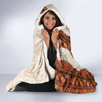 Aloha Hawaii Mikioi Lei Hooded Blanket Cattail Red Tropical Flower Pattern LT14 - Polynesian Pride