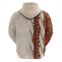 Aloha Hawaii Mikioi Lei Hoodie Cattail Red Tropical Flower Pattern - Polynesian Pride