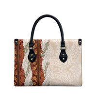 Aloha Hawaii Mikioi Lei Leather Bag Cattail Red Tropical Flower Pattern - Polynesian Pride