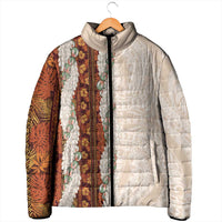 Aloha Hawaii Mikioi Lei Padded Jacket Cattail Red Tropical Flower Pattern - Polynesian Pride