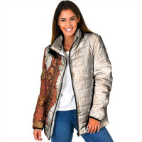 Aloha Hawaii Mikioi Lei Padded Jacket Cattail Red Tropical Flower Pattern - Polynesian Pride