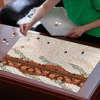 Aloha Hawaii Mikioi Lei Puzzle Cattail Red Tropical Flower Pattern - Polynesian Pride