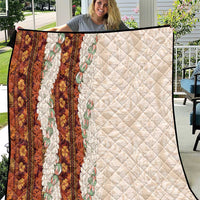 Aloha Hawaii Mikioi Lei Quilt Cattail Red Tropical Flower Pattern - Polynesian Pride