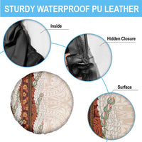 Aloha Hawaii Mikioi Lei Spare Tire Cover Cattail Red Tropical Flower Pattern - Polynesian Pride