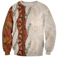 Aloha Hawaii Mikioi Lei Sweatshirt Cattail Red Tropical Flower Pattern - Polynesian Pride