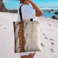 Aloha Hawaii Mikioi Lei Tote Bag Cattail Red Tropical Flower Pattern - Polynesian Pride