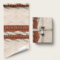 Aloha Hawaii Mikioi Lei Wrapping Paper Cattail Red Tropical Flower Pattern - Polynesian Pride