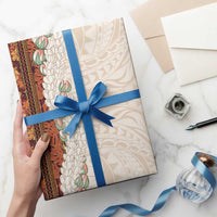 Aloha Hawaii Mikioi Lei Wrapping Paper Cattail Red Tropical Flower Pattern - Polynesian Pride