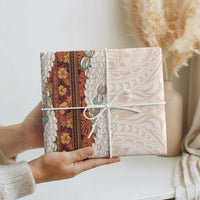 Aloha Hawaii Mikioi Lei Wrapping Paper Cattail Red Tropical Flower Pattern - Polynesian Pride