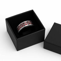 New Zealand Ngutu Kaka Kowhaiwhai Motif Spinner Ring - Polynesian Pride