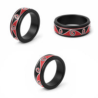 New Zealand Koru Kowhaiwhai Motif Spinner Ring - Polynesian Pride