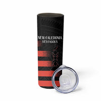 Custom New Caledonia Football Skinny Tumbler Allez Les Cagous Polynesian Pattern LT14 - Polynesian Pride