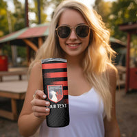 Custom New Caledonia Football Skinny Tumbler Allez Les Cagous Polynesian Pattern LT14 - Polynesian Pride