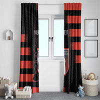 Custom New Caledonia Football Window Curtain Allez Les Cagous Polynesian Pattern