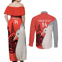 Custom Nouvelle-Caledonie Football Couples Matching Off Shoulder Maxi Dress and Long Sleeve Button Shirt Allez Les Cagous Simple Style