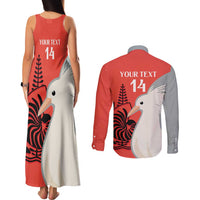 Custom Nouvelle-Caledonie Football Couples Matching Tank Maxi Dress and Long Sleeve Button Shirt Allez Les Cagous Simple Style