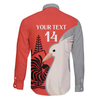 Custom Nouvelle-Caledonie Football Family Matching Off The Shoulder Long Sleeve Dress and Hawaiian Shirt Allez Les Cagous Simple Style