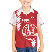 Custom Tahiti Football Family Matching Tank Maxi Dress and Hawaiian Shirt Go Toa Aito LT14 Son's Shirt Red - Polynesian Pride